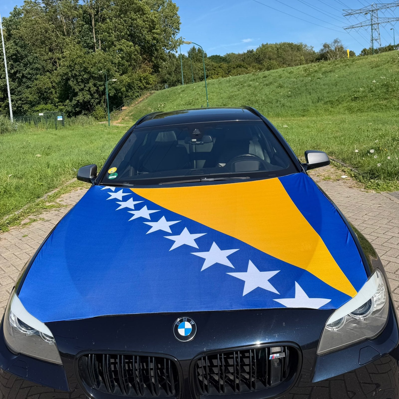Motorkaphoes met de vlag van Bosnië en Herzegovina, Auto diversen, Auto-accessoires, Nieuw, Ophalen of Verzenden