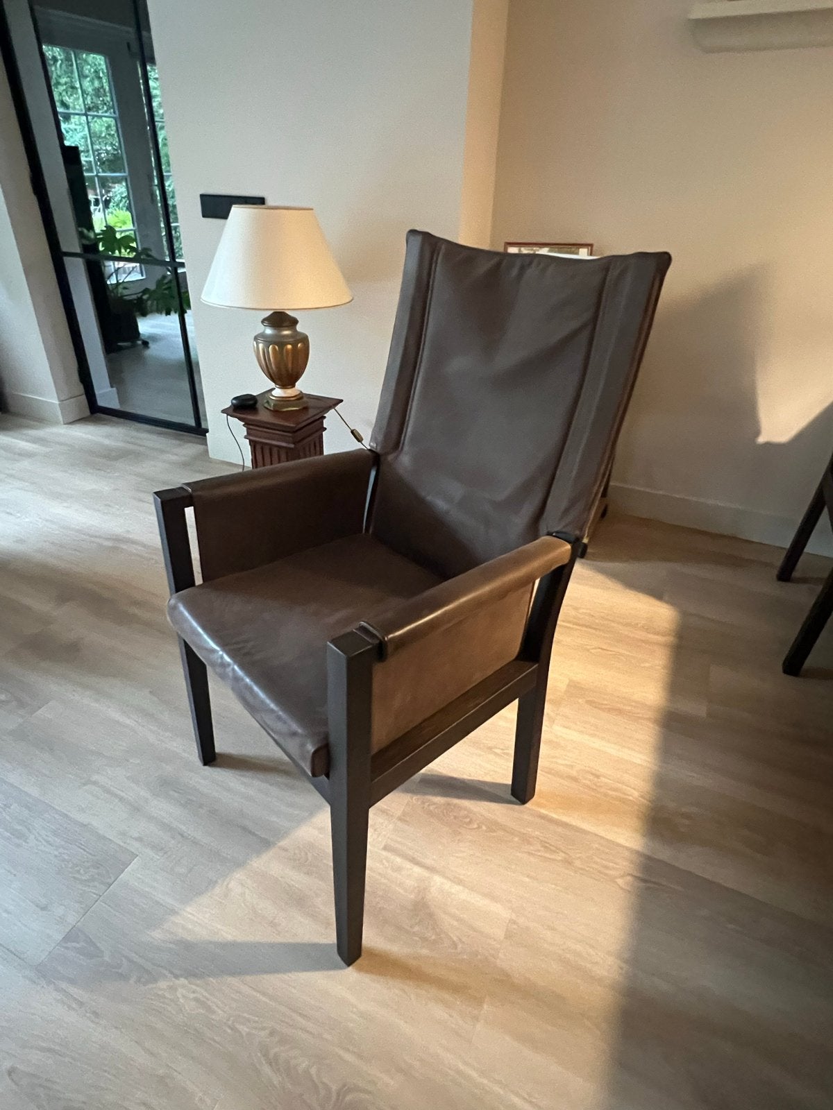 6 unieke handgemaakte Bollt eetkamerstoelen, Huis en Inrichting, Ophalen, Gebruikt, Bruin, Leer
