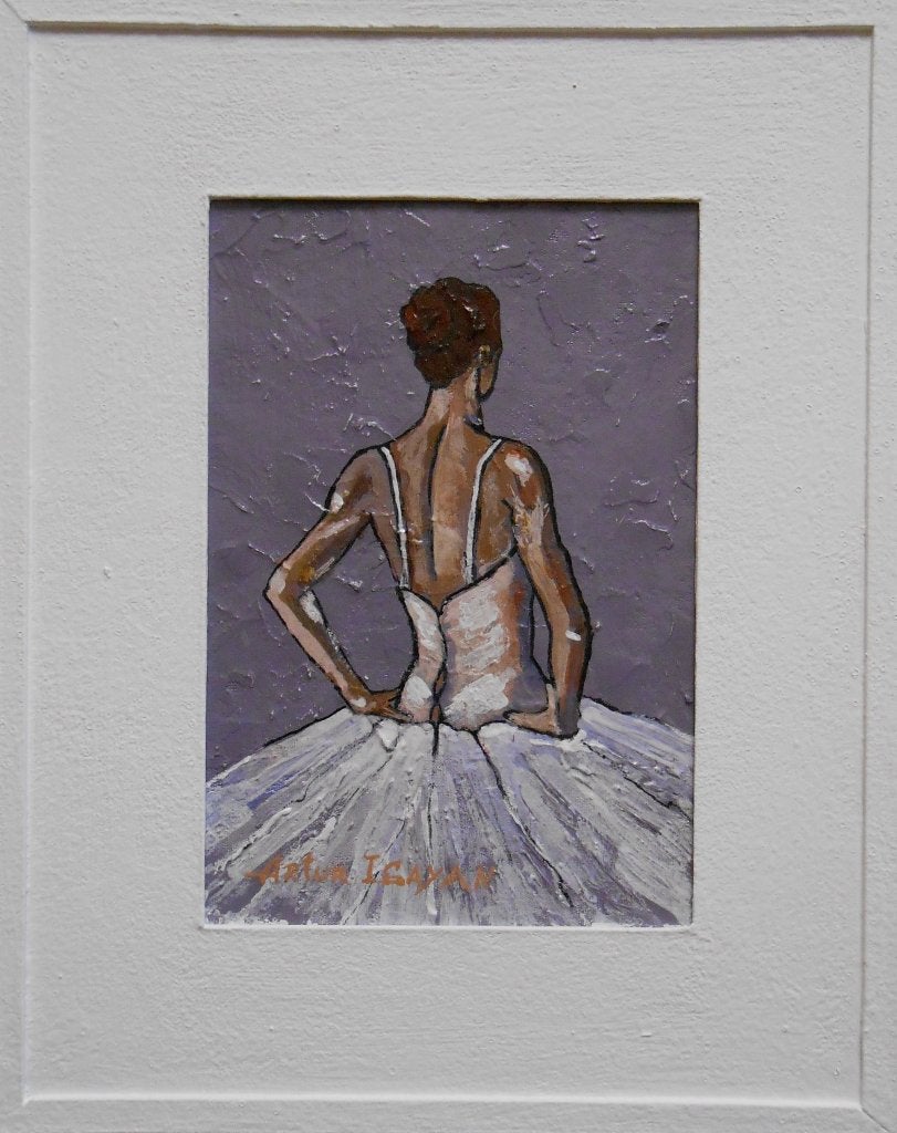 "Ballerina", Verzenden, Olieverf, Passe-partout, Portret
