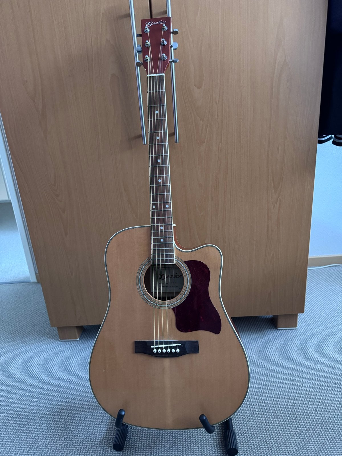 Godman akoestische gitaar met standaard, Ophalen, Gebruikt, Western- of Steelstringgitaar