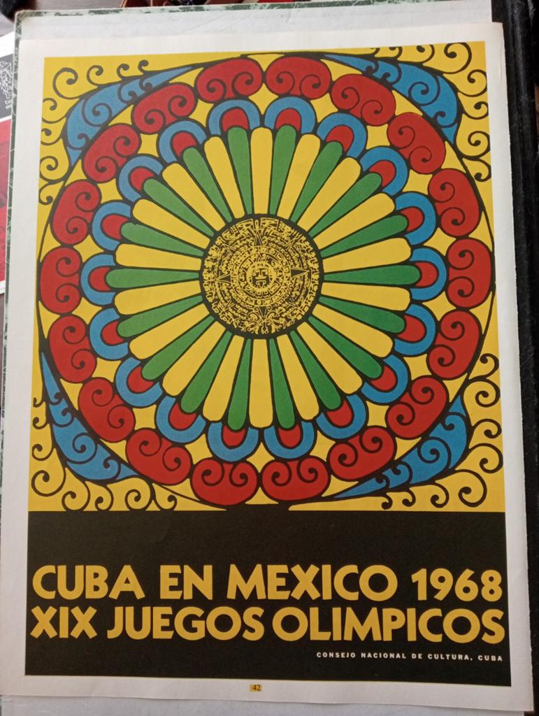 Affiche Olympische Spelen Mexico Cuba 1970, Ophalen of Verzenden, Gebruikt, A1 t/m A3, Film en Tv