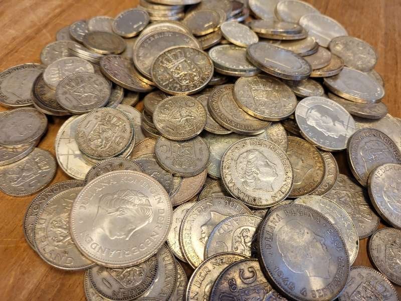 5 kilo netto zilvergeld Nederland, Postzegels en Munten, Koningin Juliana, Setje, Zilver, Overige waardes