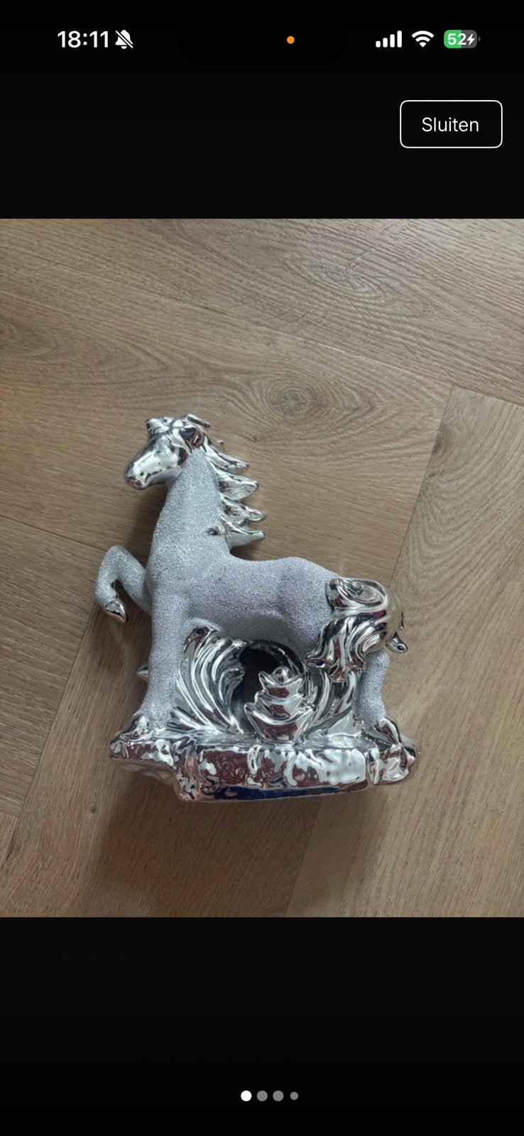 Decoratie beeldje zilver, Huis en Inrichting, Ophalen of Verzenden, Zo goed als nieuw, Steen/keramiek, Overige stijlen