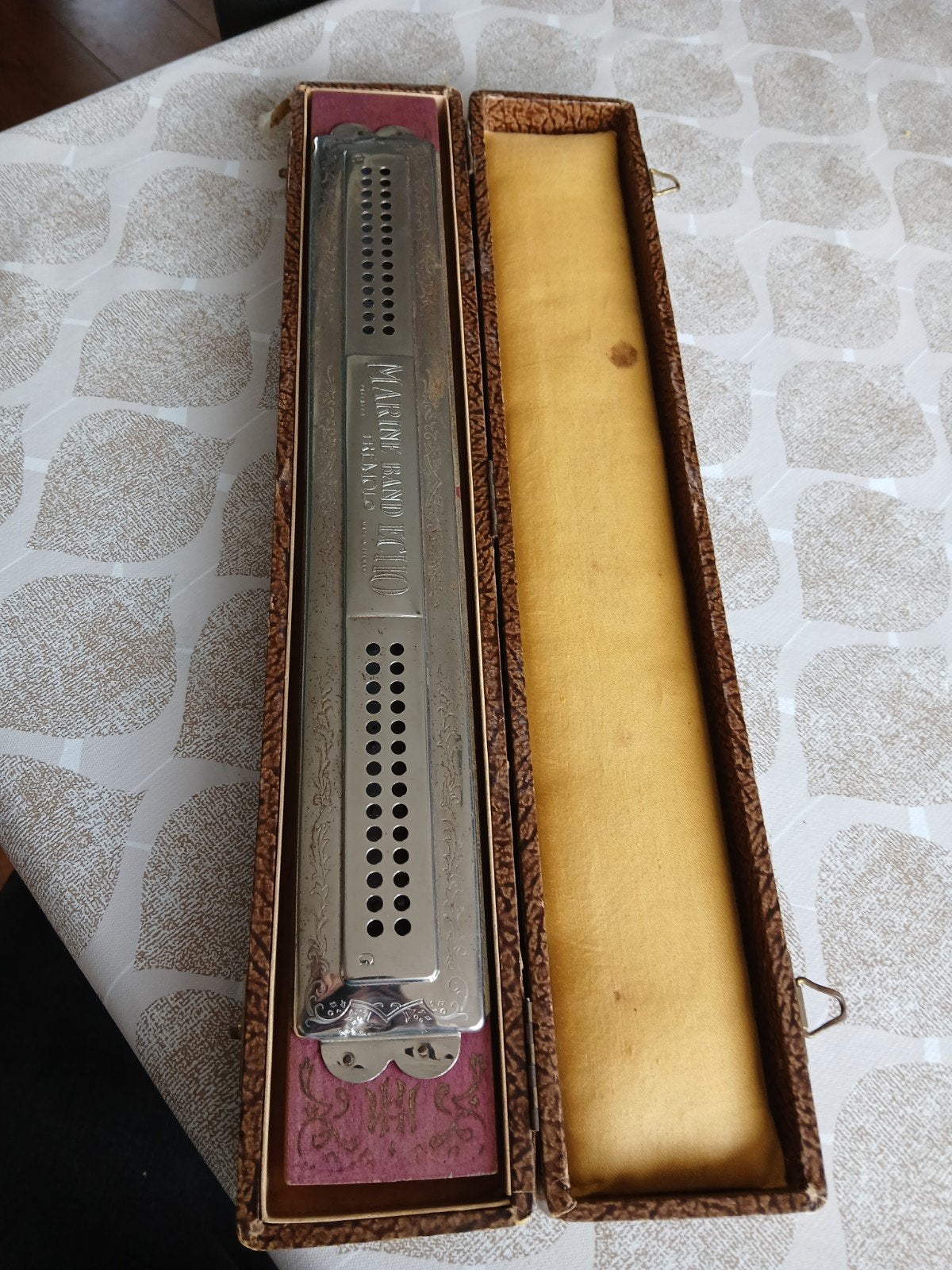 Hohner Marine Band Echo Mondharmonica, Gebruikt, Overige typen, Ophalen of Verzenden, Met koffer of doosje