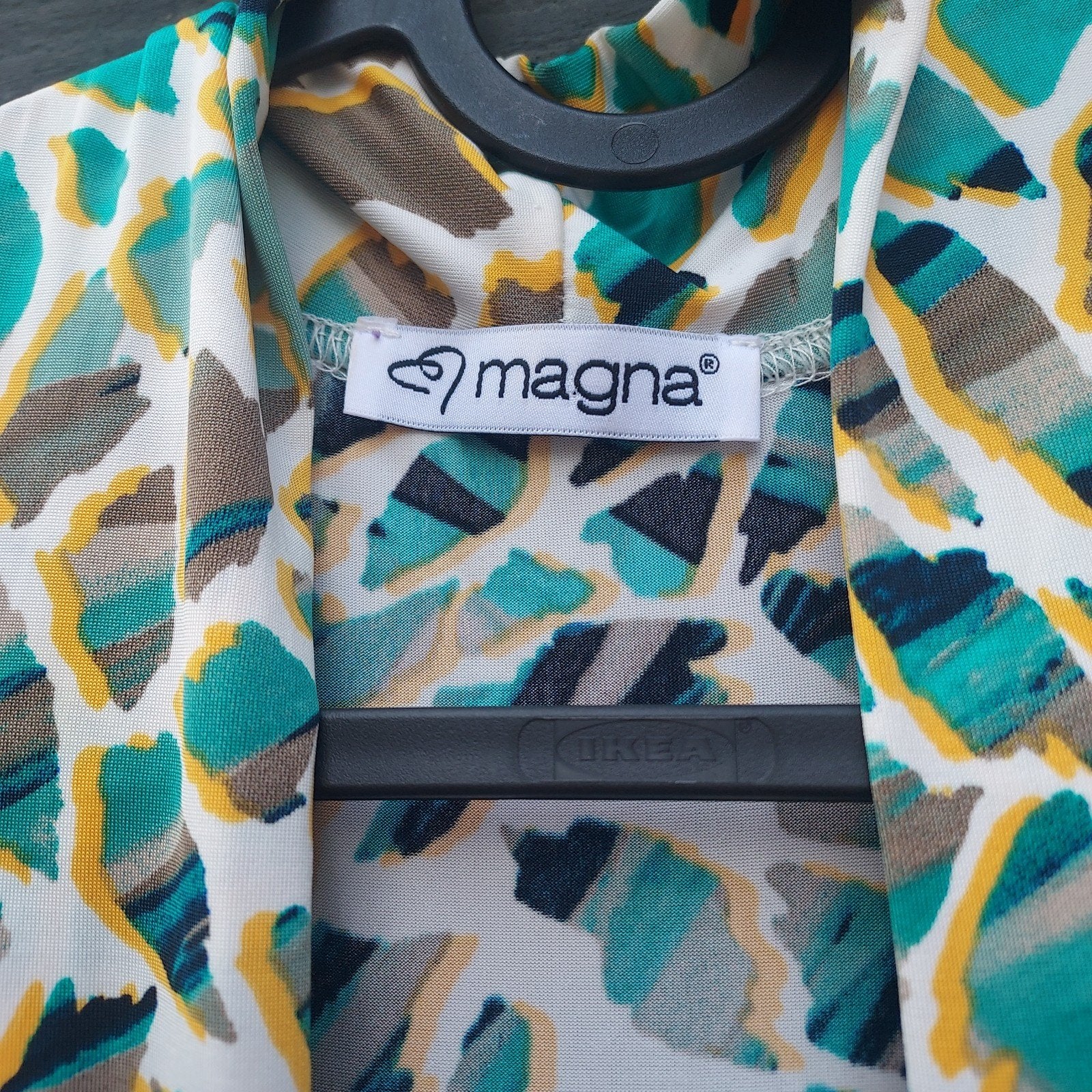 Magna set: lange cardigan en legging met print, Maat 46/48 (XL) of groter, Ophalen of Verzenden, Lang, Groen