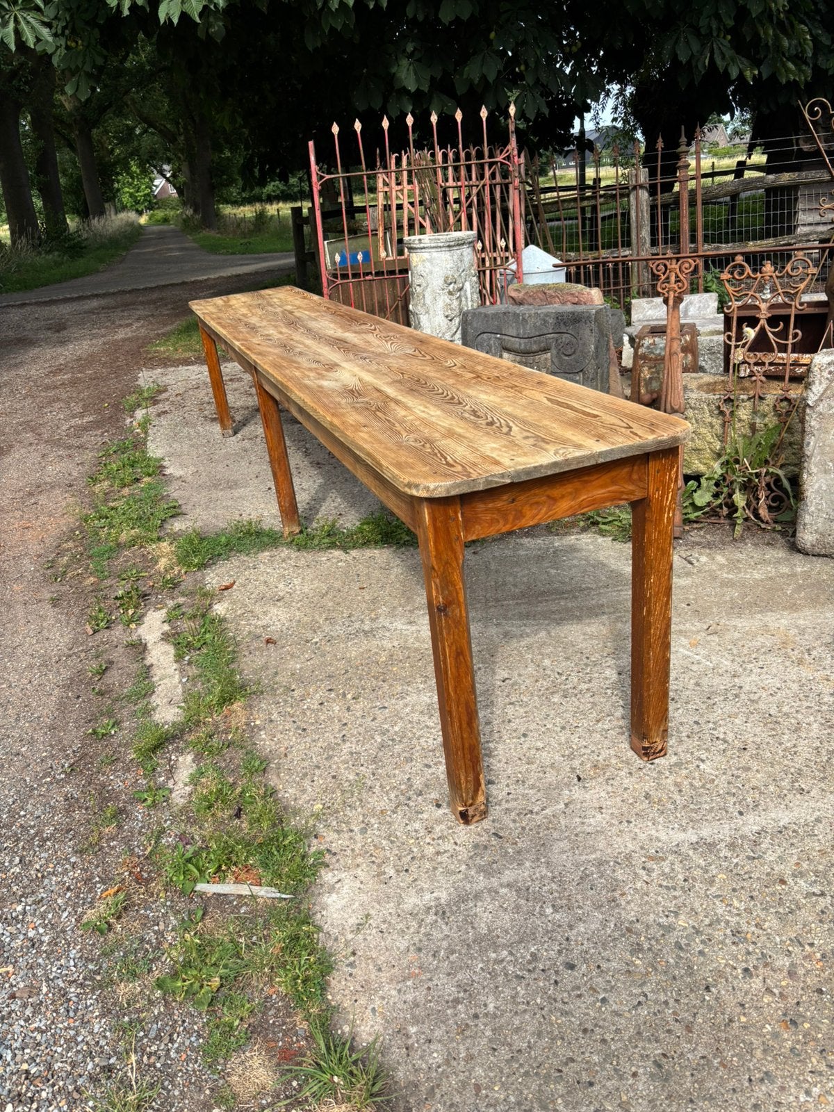 Lange eettafel of Franse wijntafel of sidetable landelijke, Ophalen