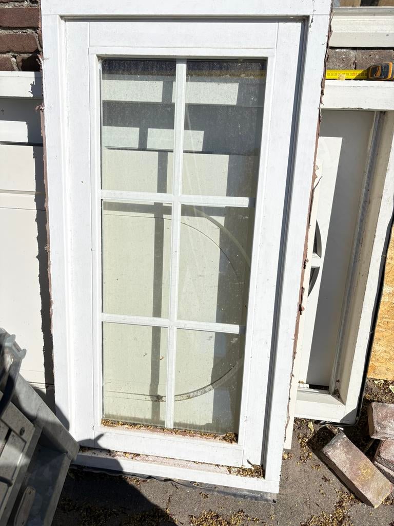 Hardhouten raam incl. roede, Raamkozijn, Ophalen of Verzenden, Zo goed als nieuw, 75 tot 150 cm