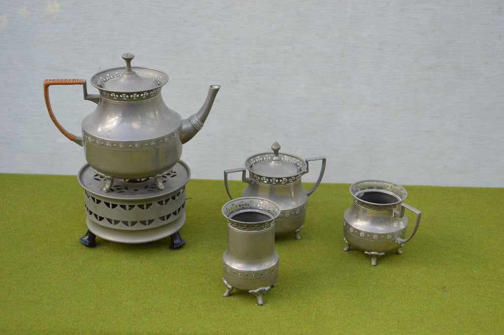 Antiek 5delig koffie / theeservies merk Rio Tiel Holland 230, Ophalen of Verzenden