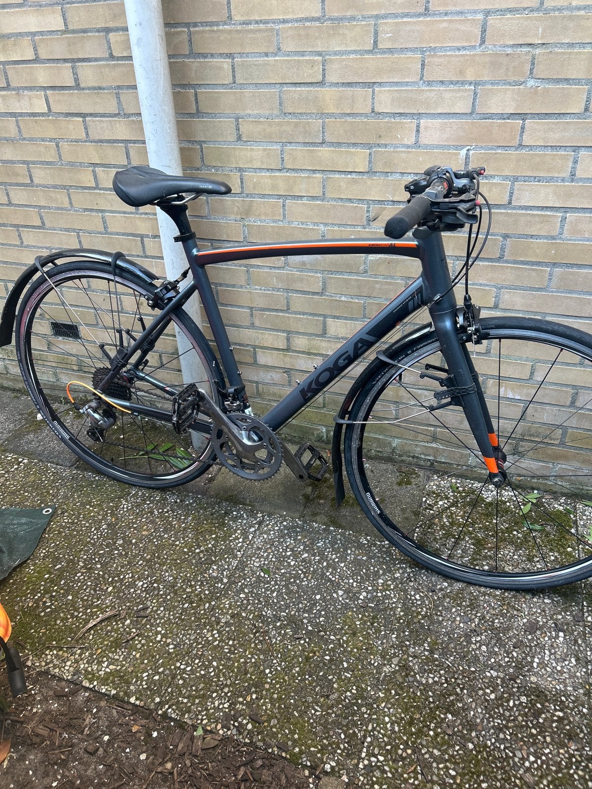 Koga racefiets, grijs met oranje accenten, Fietsen en Brommers, Fietsen | Heren | Herenfietsen, Overige merken, Gebruikt, Velgrem
