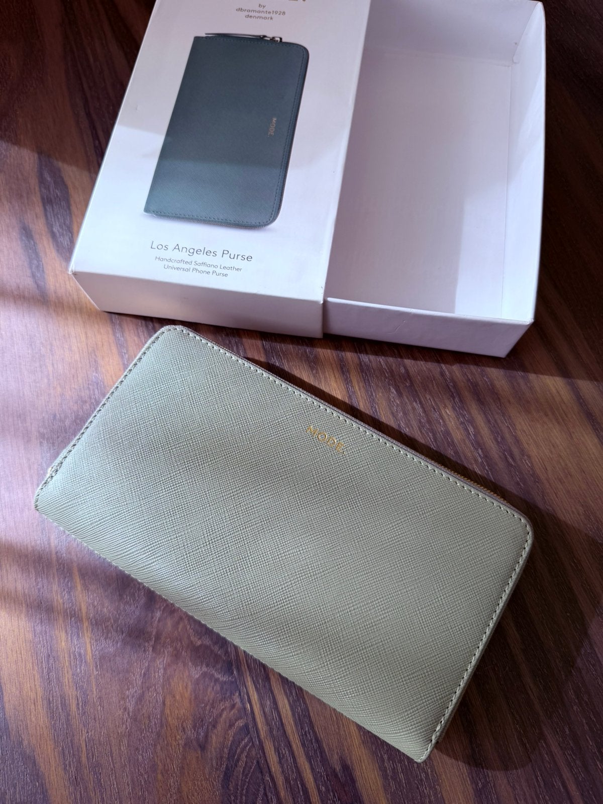 MODE LA Purse Dames Portemonnee GSM vak Matcha Groen TWV €59, Ophalen of Verzenden, Nieuw, Groen, Leer