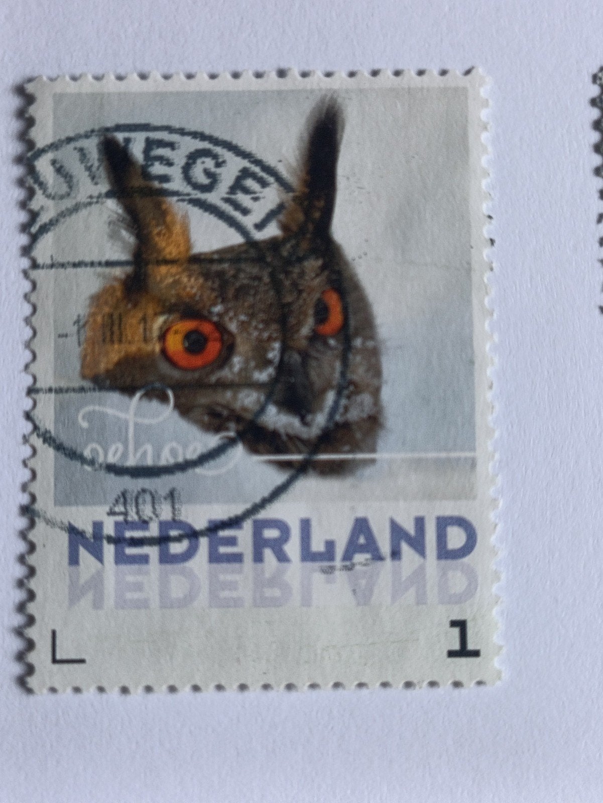 Persoonlijke postzegel met Oehoe - Gestempeld, Postzegels en Munten, Ophalen of Verzenden, Na 1940, Gestempeld