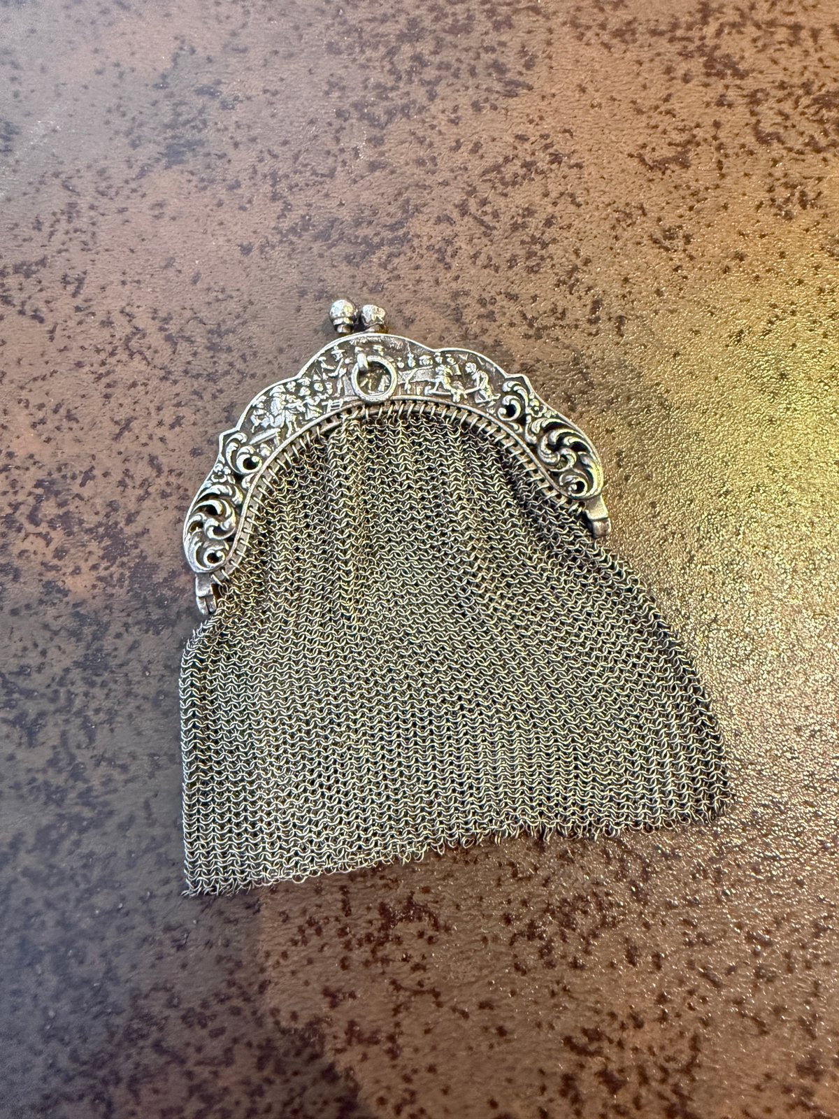 Antieke 830 zilveren portemonnee met knip sluiting, Antiek en Kunst, Ophalen of Verzenden, Zilver