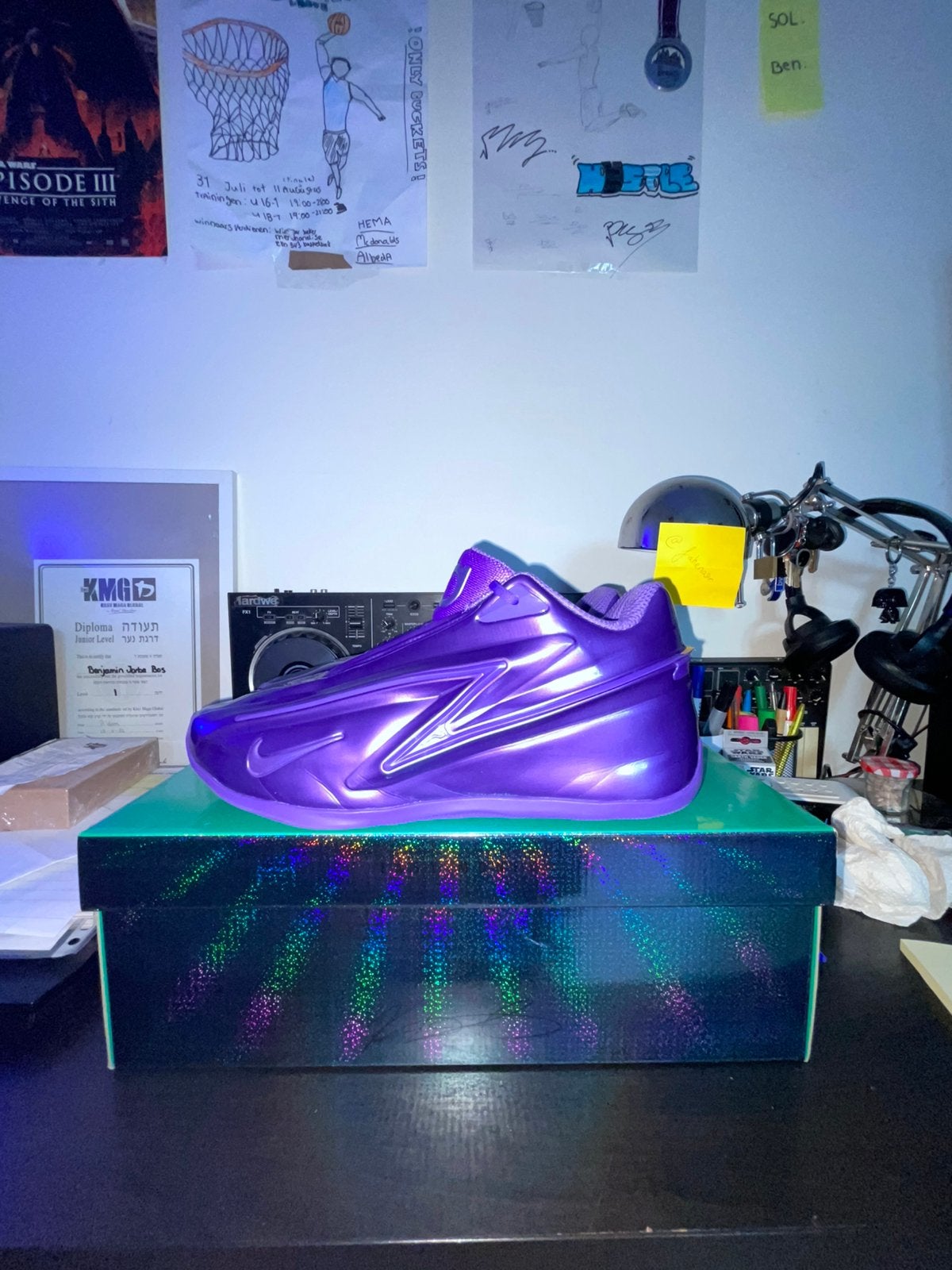 Nike KD19 - Purple Stuff (Maat 46), Kleding | Heren, Schoenen, Overige kleuren, Sportschoenen, Ophalen of Verzenden, Zo goed als nieuw