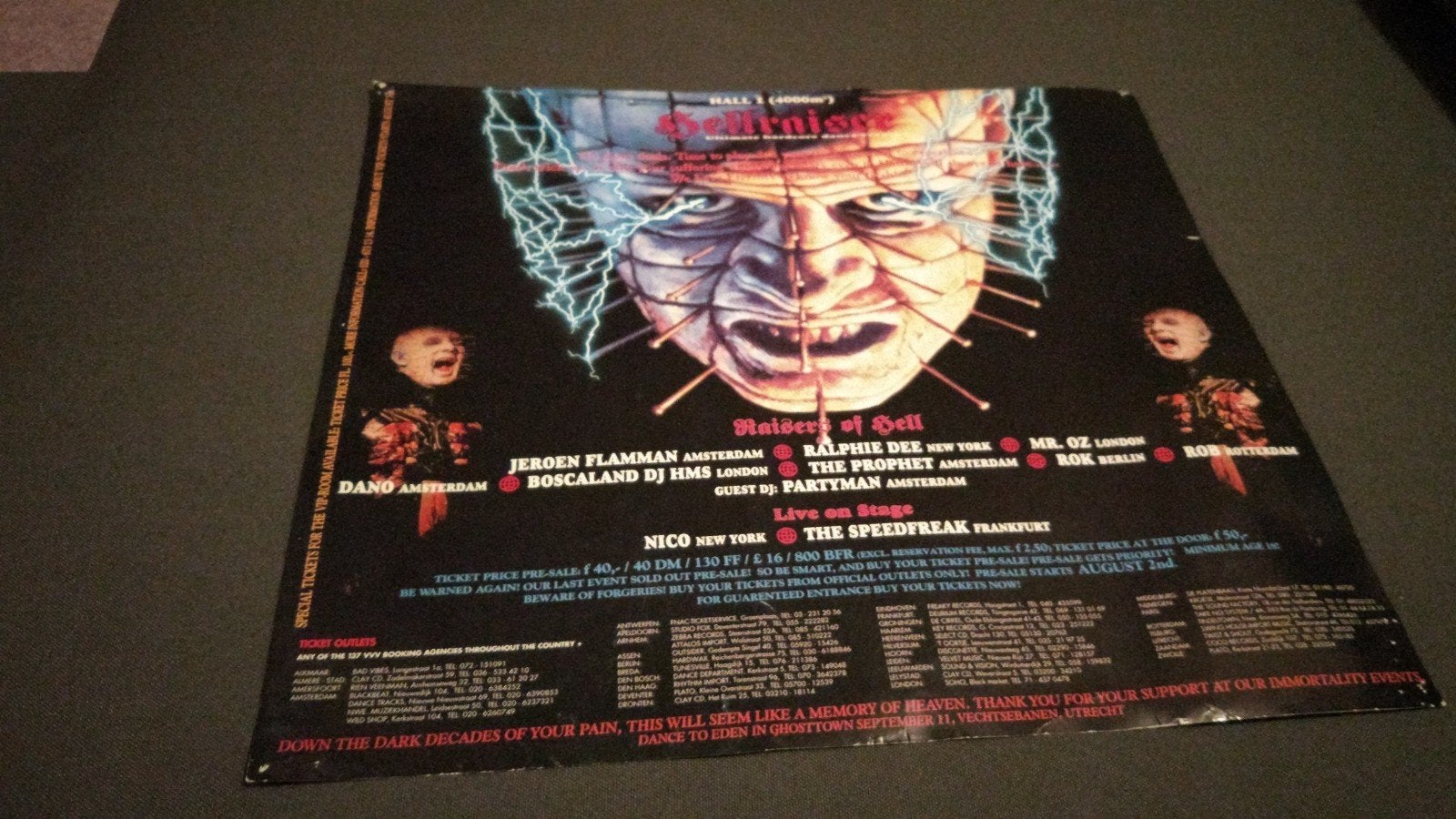 hardcore flyers, posters en tickets jaren '90, Verzamelen, Posters, Ophalen of Verzenden, A1 t/m A3