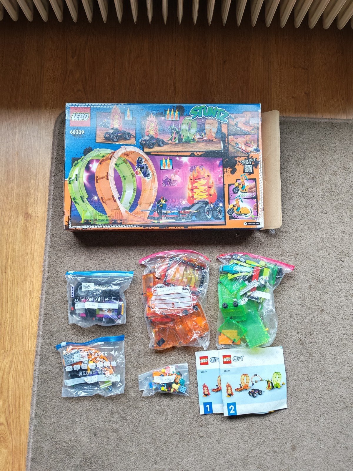 LEGO City Stuntz 60339 Dubbele Looping Stuntarena, Ophalen of Verzenden, Zo goed als nieuw, Overige merken