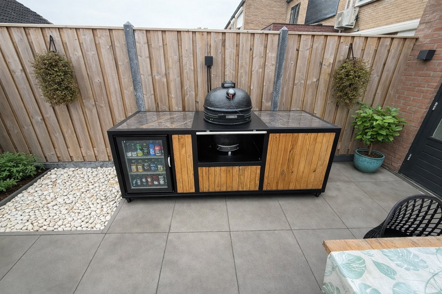 Op maat gemaakte buitenkeuken kleur zwart brons of bruin, Ophalen of Verzenden, Nieuw, Houtskool, Vrijstaand