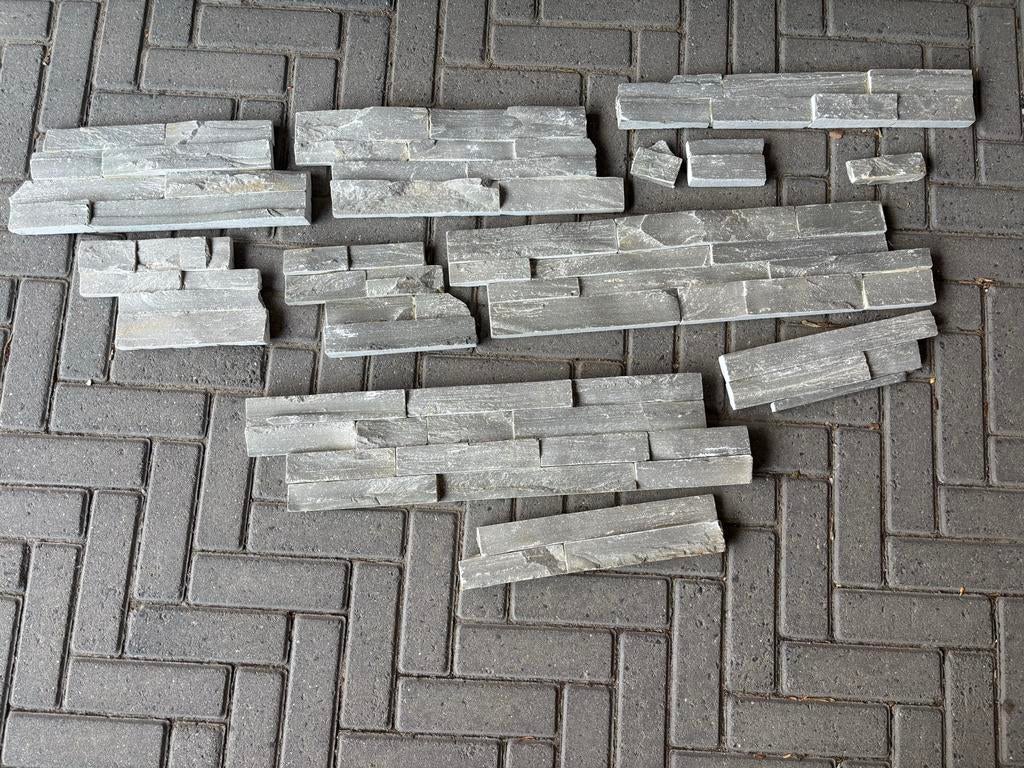 Grijze Steenstrips Partij - Diverse Formaten, Doe-het-zelf en Verbouw, Ophalen, Overige materialen, Wandtegels, Minder dan 20 cm
