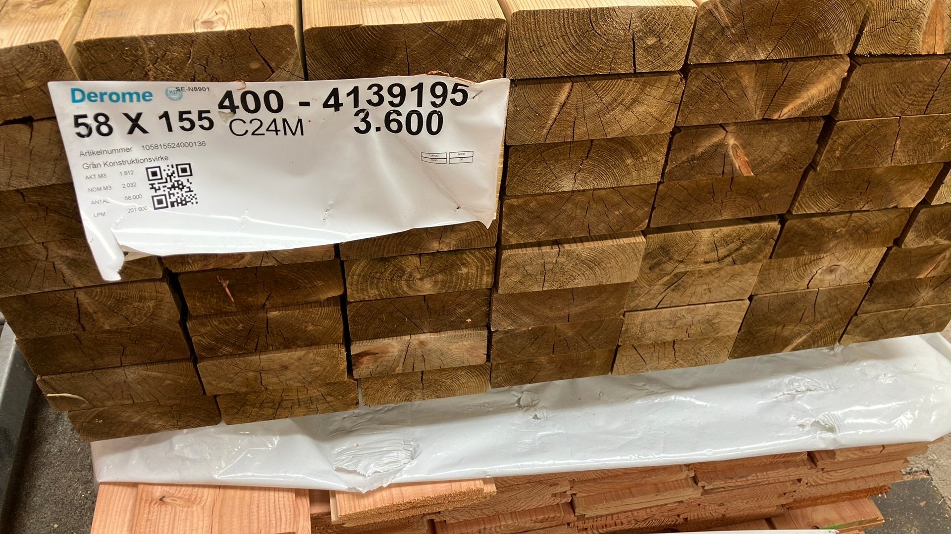 5,8x15,6x360cm geschaafde gording / balk, Ophalen, Zo goed als nieuw, Bakstenen