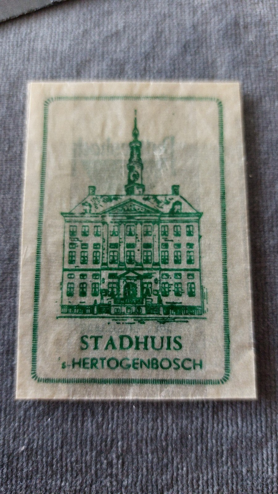 's-Hertogenbosch, stadhuis transparant groen suikerzakje, Verzenden, Nederland