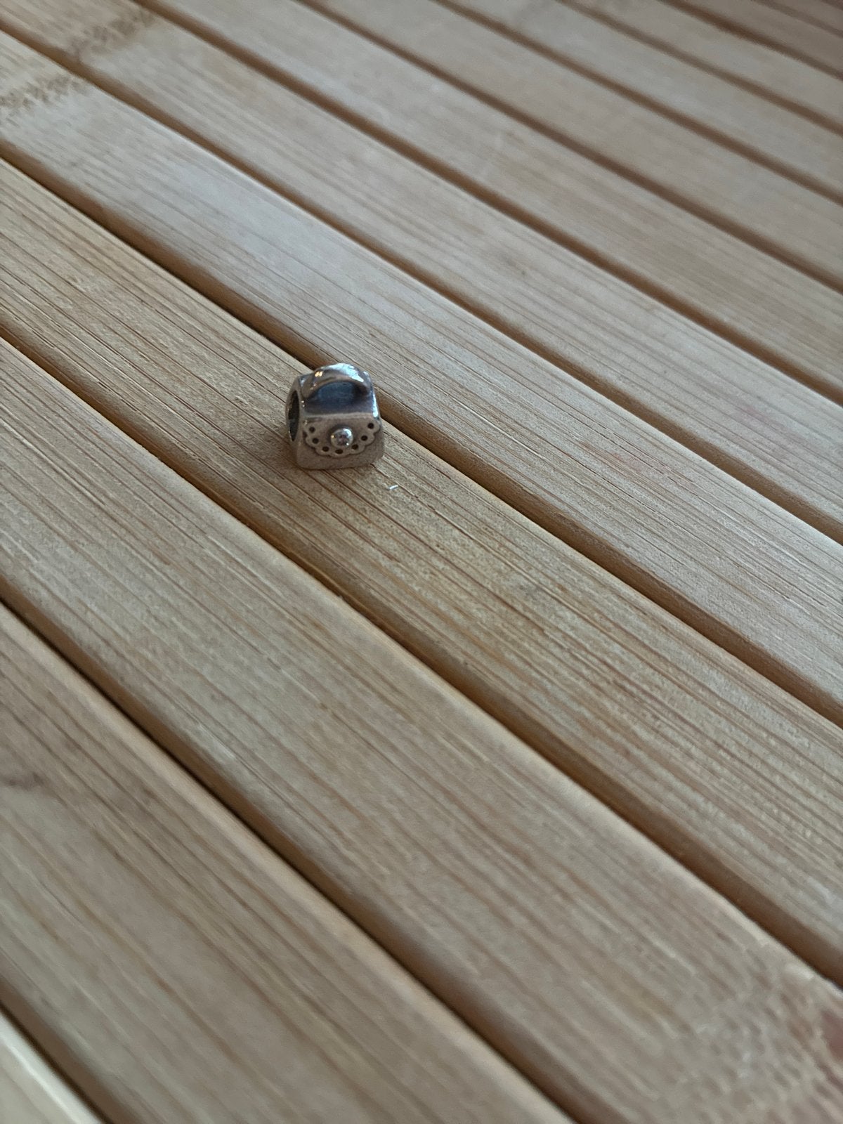 Pandora bedel zilver met strass, Ophalen, Gebruikt, Pandora, 1 bedel