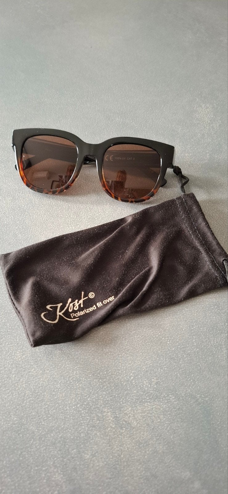 Overzet zonnebril polarized, Ophalen of Verzenden, Zo goed als nieuw, Bruin, Overige merken