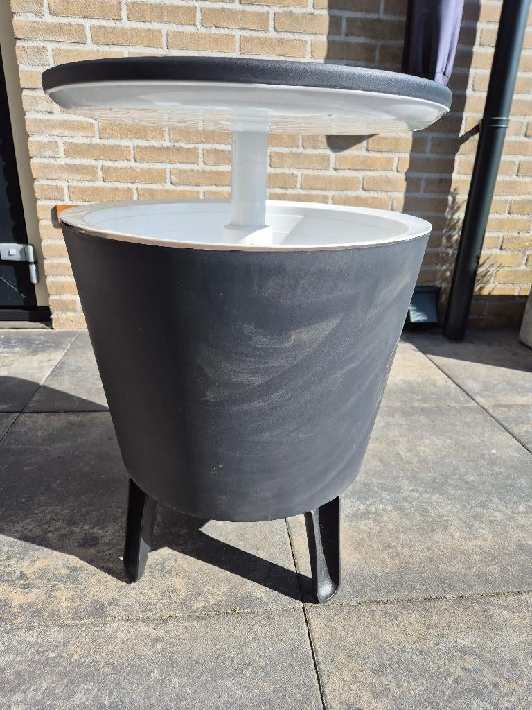 Cooler tafel antraciet zgan, Tuin en Terras, Tuintafels, Ophalen, Zo goed als nieuw, Rond, Aluminium