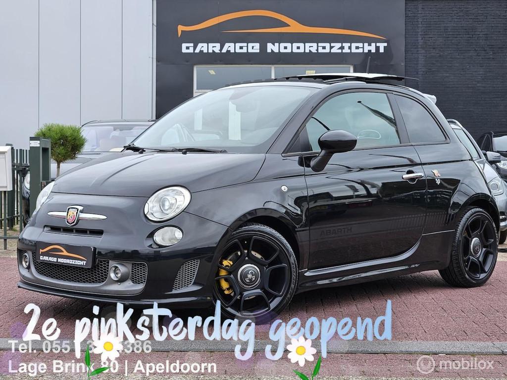 Fiat 500 Abarth 1.4 T-Jet 165PK 595, Auto's, Fiat, 4 cilinders, 4 stoelen, Zwart, Leder