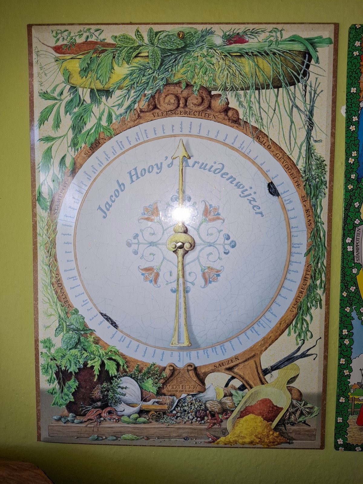Vintage Jacob Hooy's Kruidenwijzer Wanddecoratie, Ophalen of Verzenden