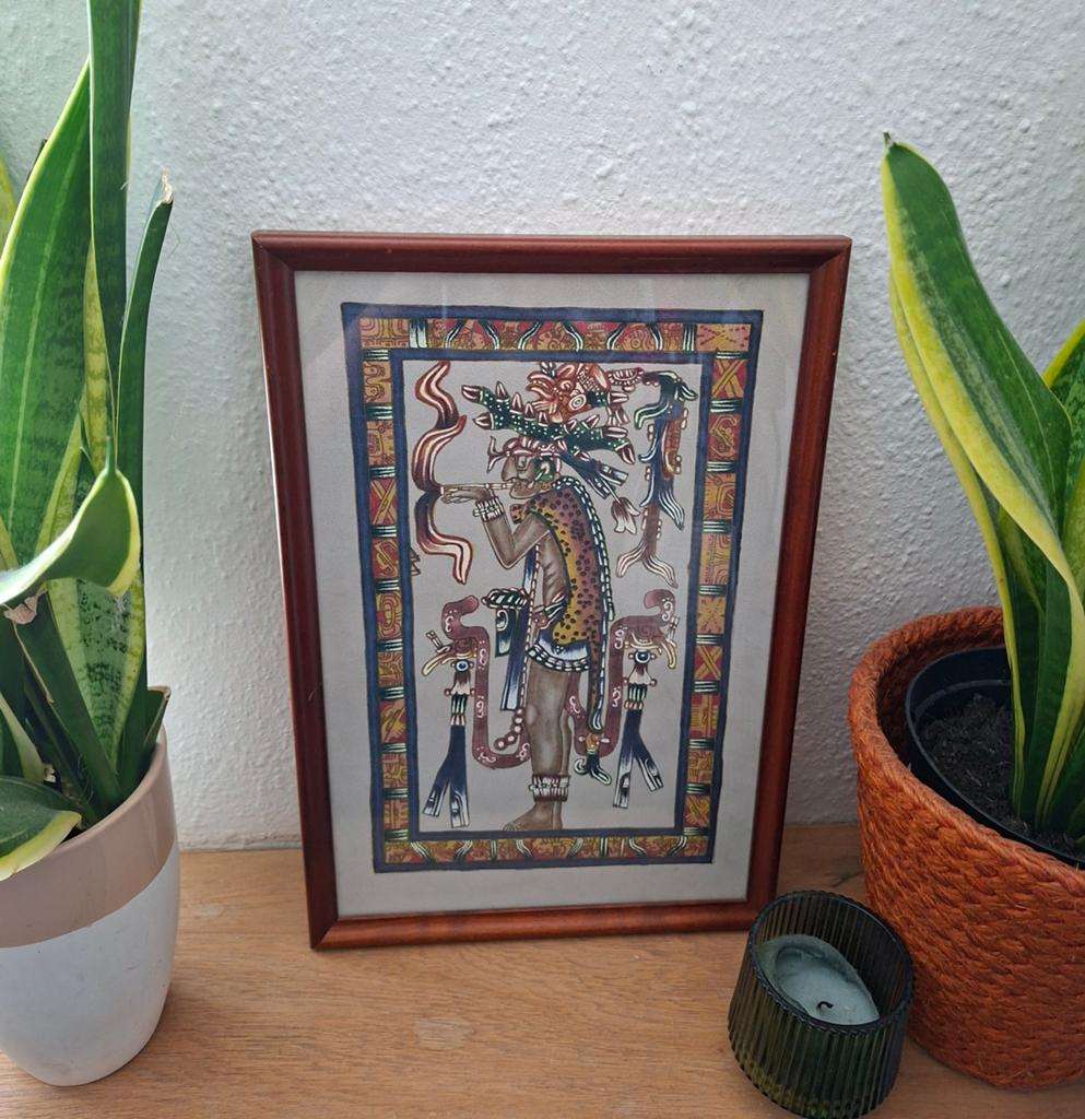 Ingelijste Maya-kunstprint - 44x30 cm, Ophalen of Verzenden