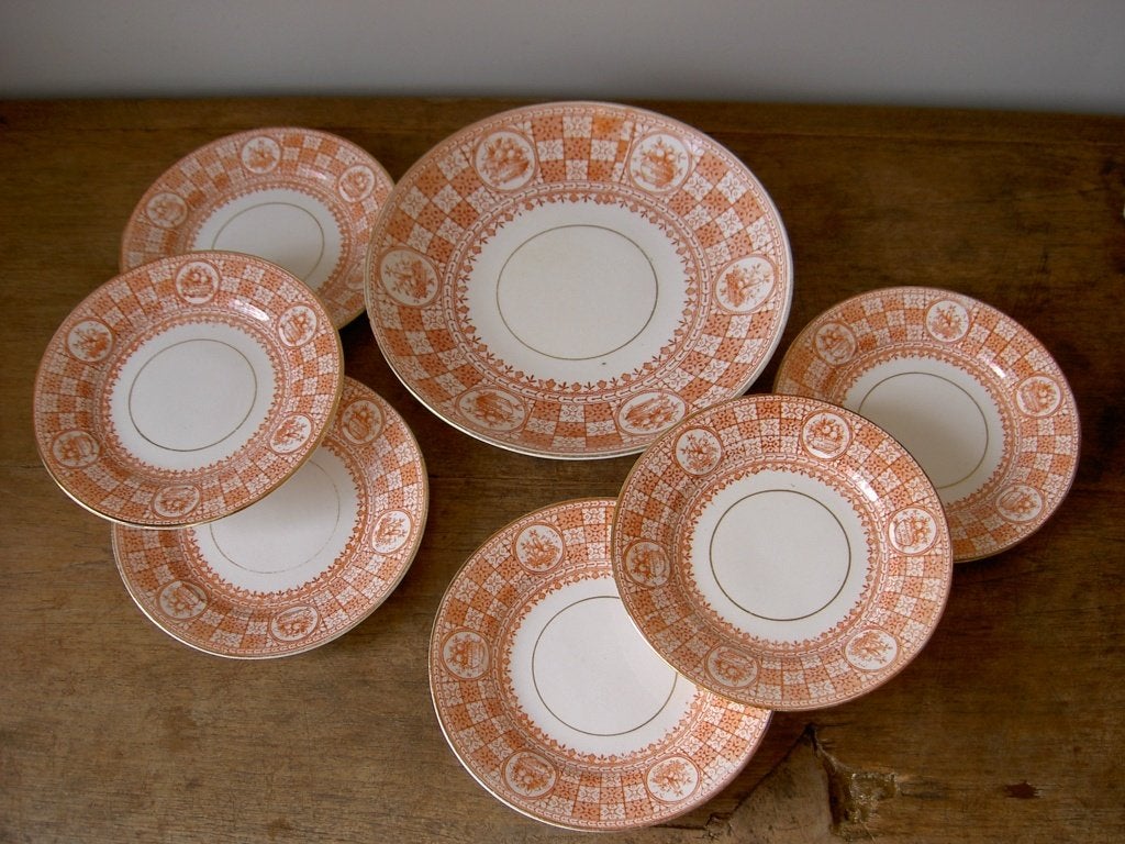 Dessertschaal + 6 bordjes, Ophalen of Verzenden