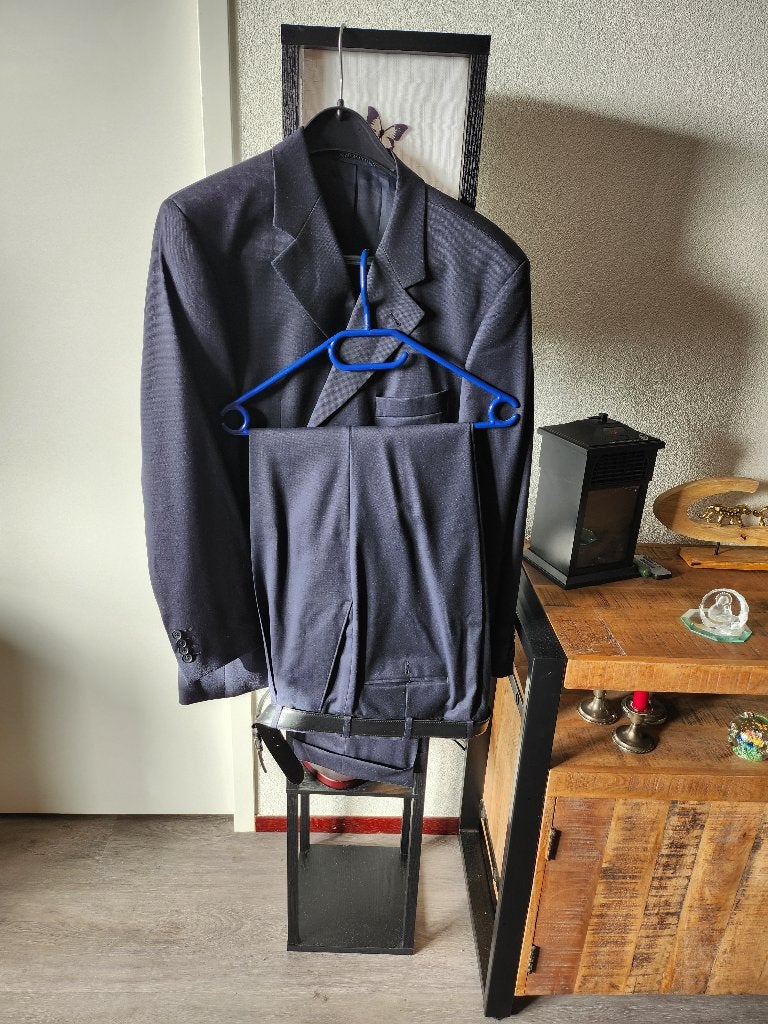 Heren kostuum maatpak 54 - 56, Kleding | Heren, Kostuums en Colberts, Maat 52/54 (L), Blauw, Ophalen of Verzenden, Zo goed als nieuw