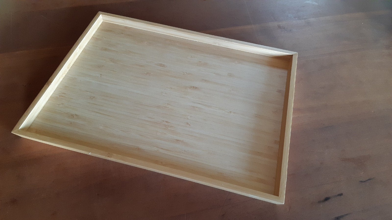 Houten dienblad Ikea Ostbit - Bamboe, Huis en Inrichting, Woonaccessoires | Dienbladen, Ophalen, Met opstaande rand, Zo goed als nieuw