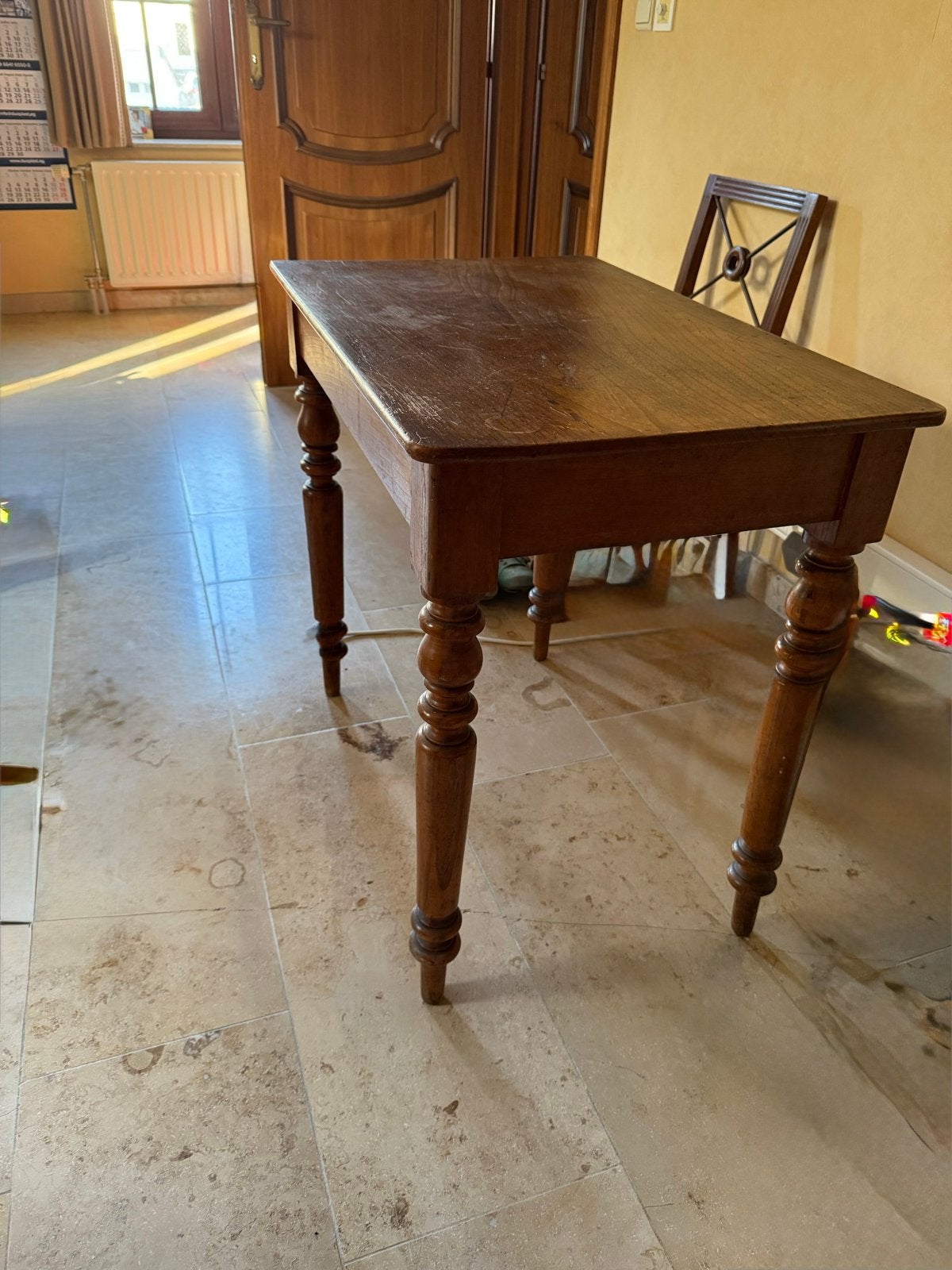 Antiek houten tafeltje - 80/51 cm h 74, Antiek en Kunst, Ophalen