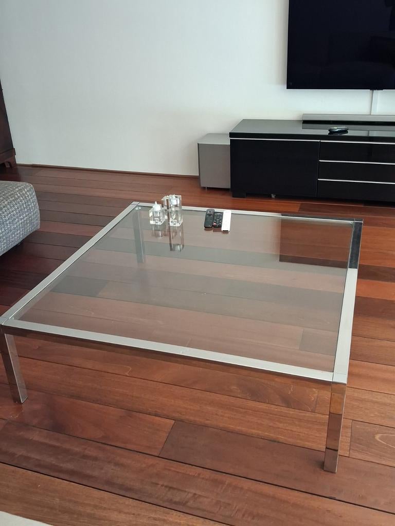 Glazen Salontafel, Huis en Inrichting, Tafels | Salontafels, 100 tot 150 cm, Zo goed als nieuw, Minder dan 50 cm, Rechthoekig