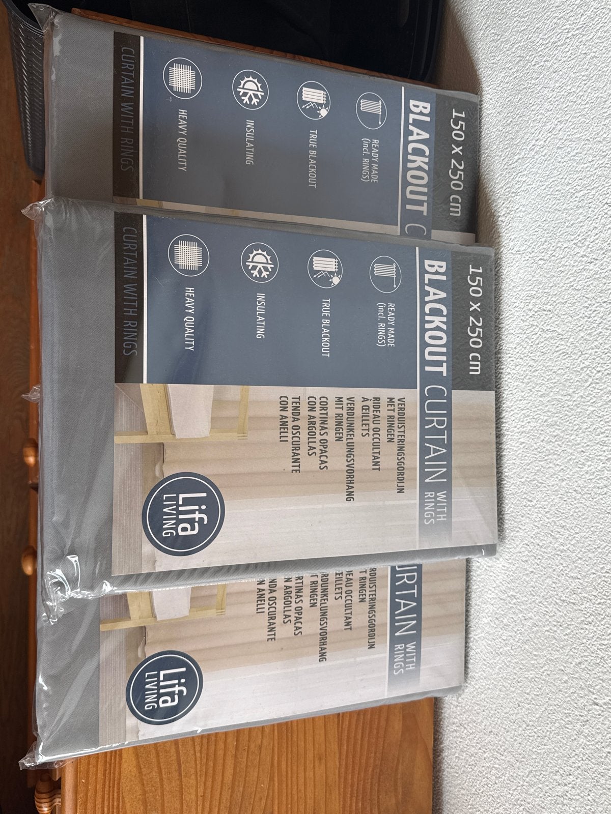 LIFA Living Verduisteringsgordijn met ringen - Zilver Grijs, Inclusief montageonderdelen, LIFA Living, Nieuw, Ophalen of Verzenden
