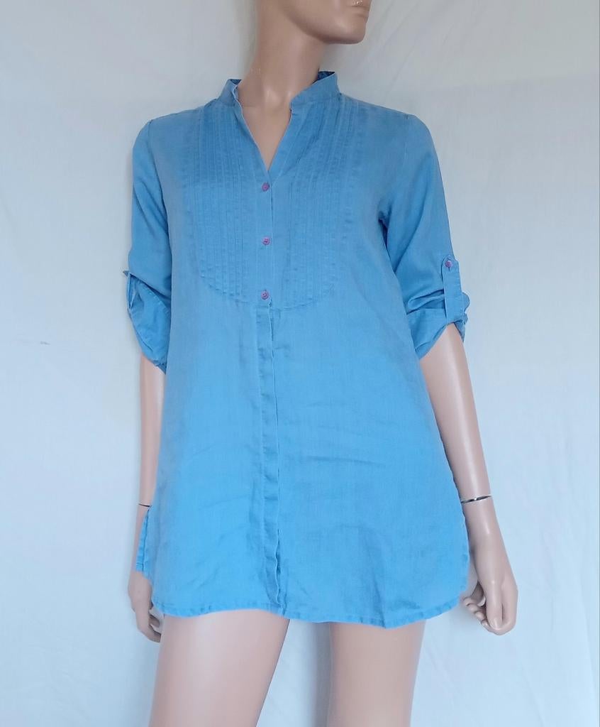 OLD RIDEL Linnen Blouse , Maat M, Verzenden, Zo goed als nieuw, Maat 38/40 (M), Blauw