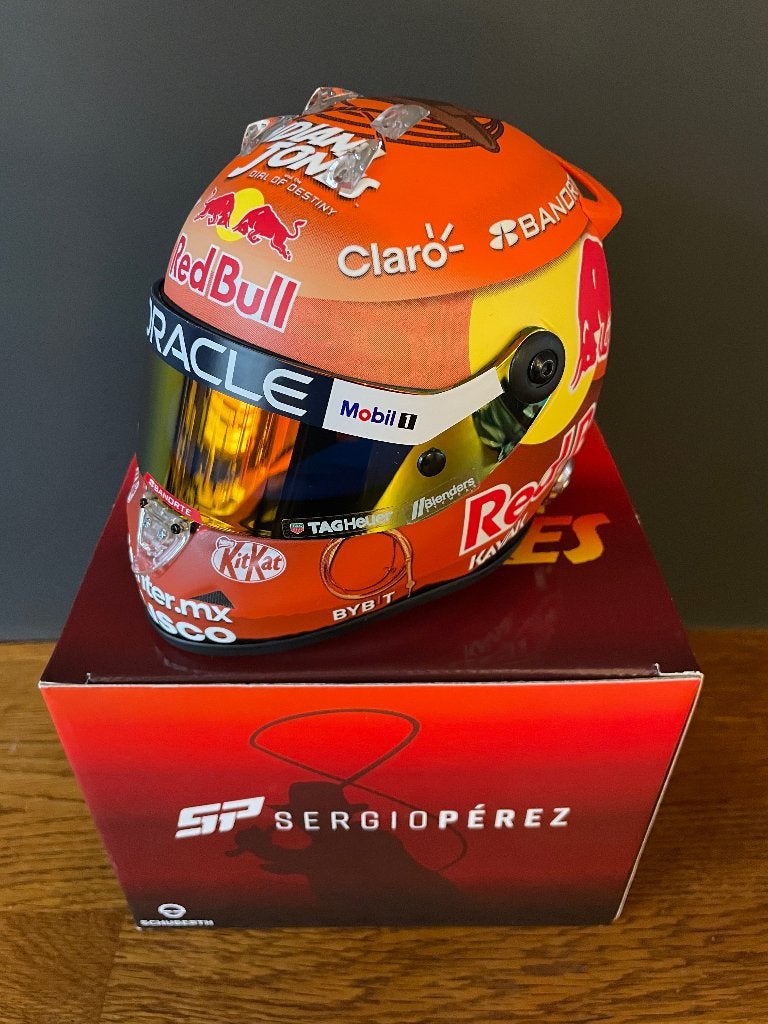 Sergio Perez Schubert Helm 1:2 GP Canada 2023 Disney Indian, Verzamelen, Ophalen of Verzenden, Nieuw, Formule 1