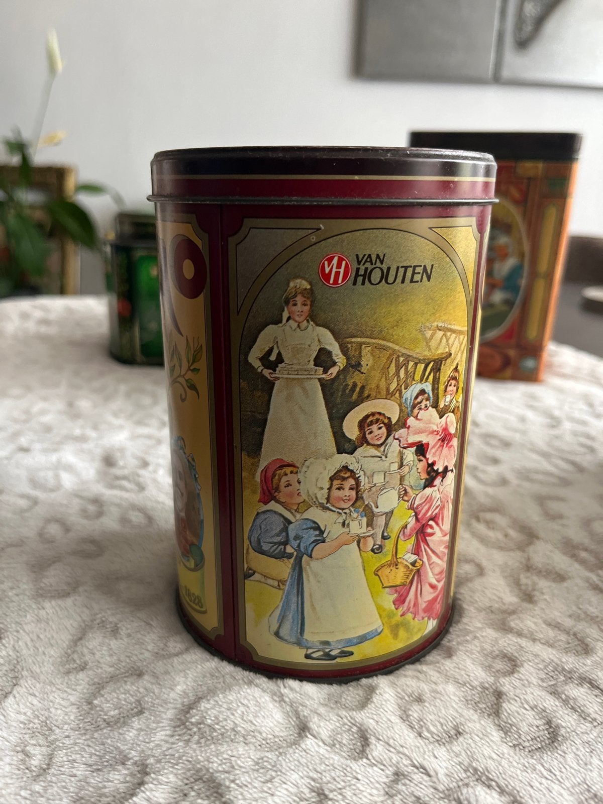 Vintage Van Houten's Cacao Blik - Hollandse Spitsenkwaliteit, Verzamelen, Blikken, Ophalen of Verzenden, Gebruikt, Overige, Overige merken