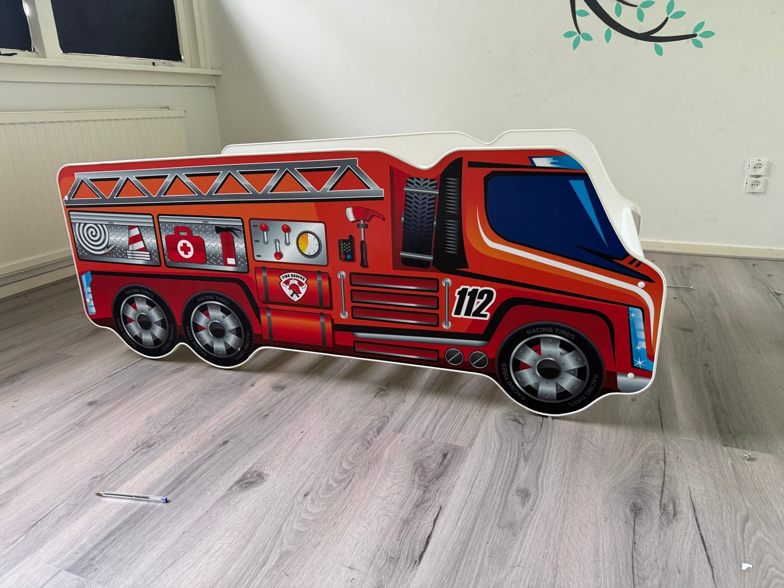 Kinderbed Brandweerauto 70x140 cm, Ophalen, Gebruikt, 70 tot 85 cm, 140 tot 160 cm