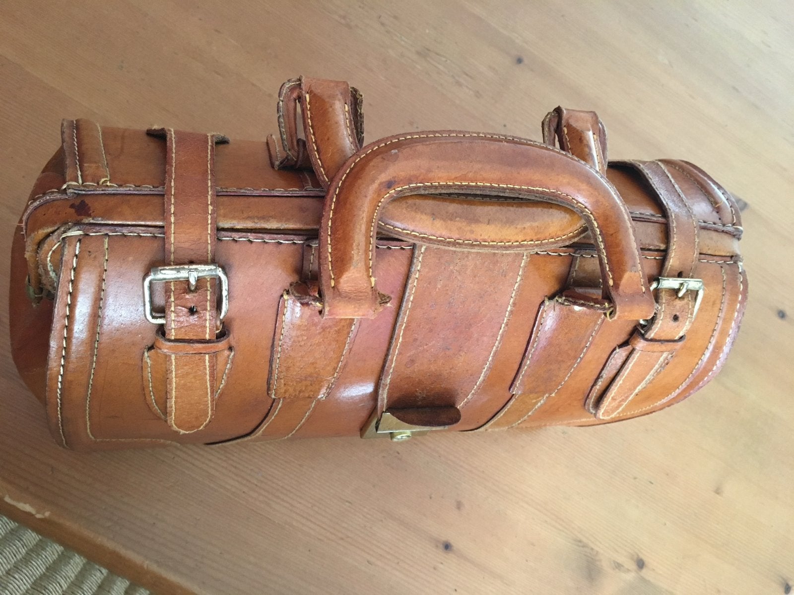 Vintage Leren Dokterstas / Reistas - Handgemaakt, Ophalen of Verzenden