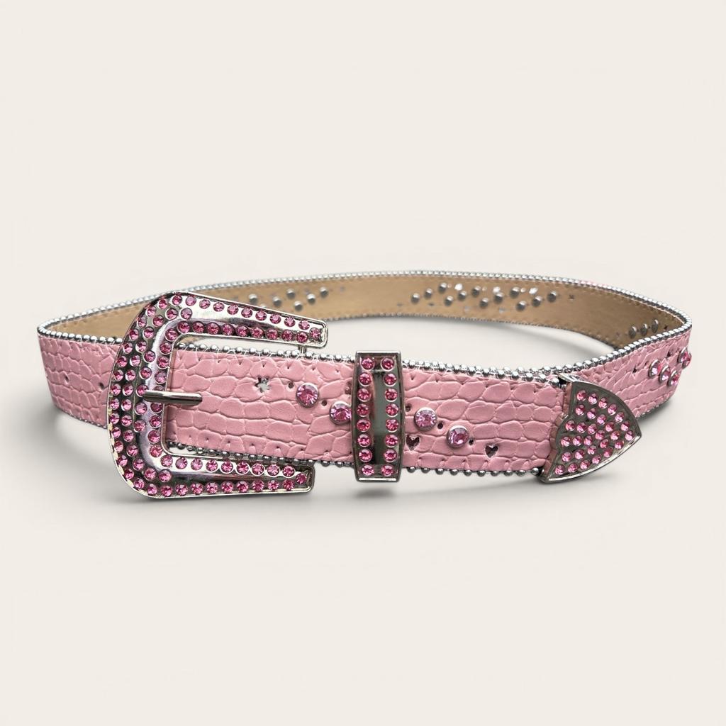Roze rhinestone western dames riem  y2k / cowgirl, Kleding | Dames, Ophalen of Verzenden, Nieuw, Overige kleuren, 100 cm of meer