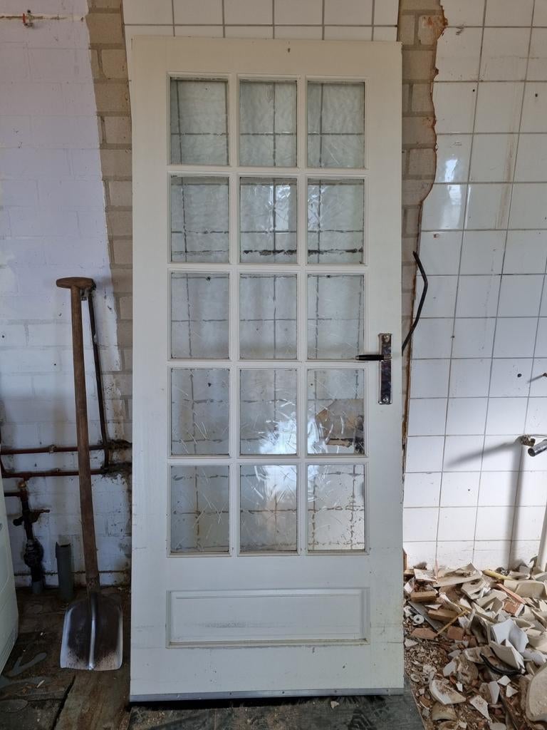 Binnendeur met ruitjes, Ophalen of Verzenden, Gebruikt, Binnendeur, 200 tot 215 cm