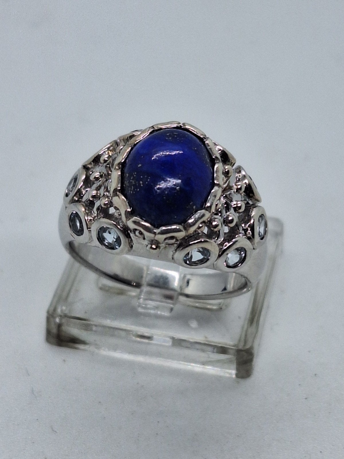 Zilveren Lapis Lazuli Ring - Maat 17.5, Ophalen of Verzenden
