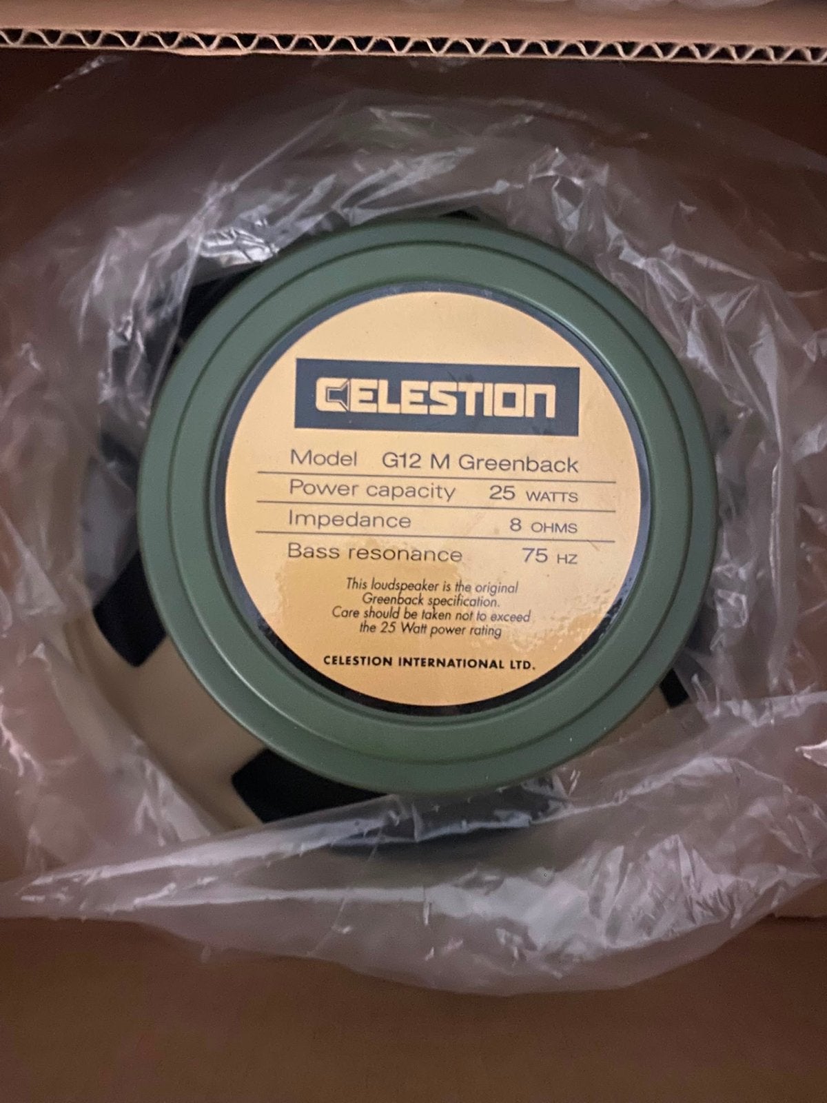 Celestion G12 M Greenback 25 Watt 8 Ohm