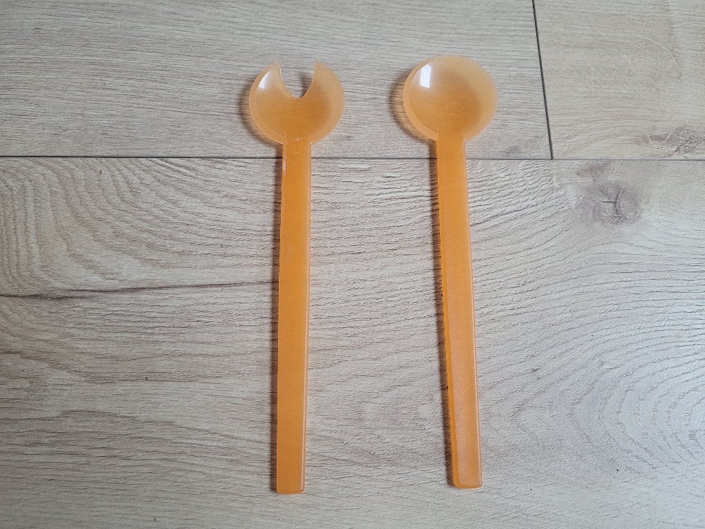 ILL ROTHO oranje plastic slalepels ~ HH6106, Huis en Inrichting, Keuken | Bestek, Kunststof, Gebruikt, Ophalen of Verzenden, Serveergerei