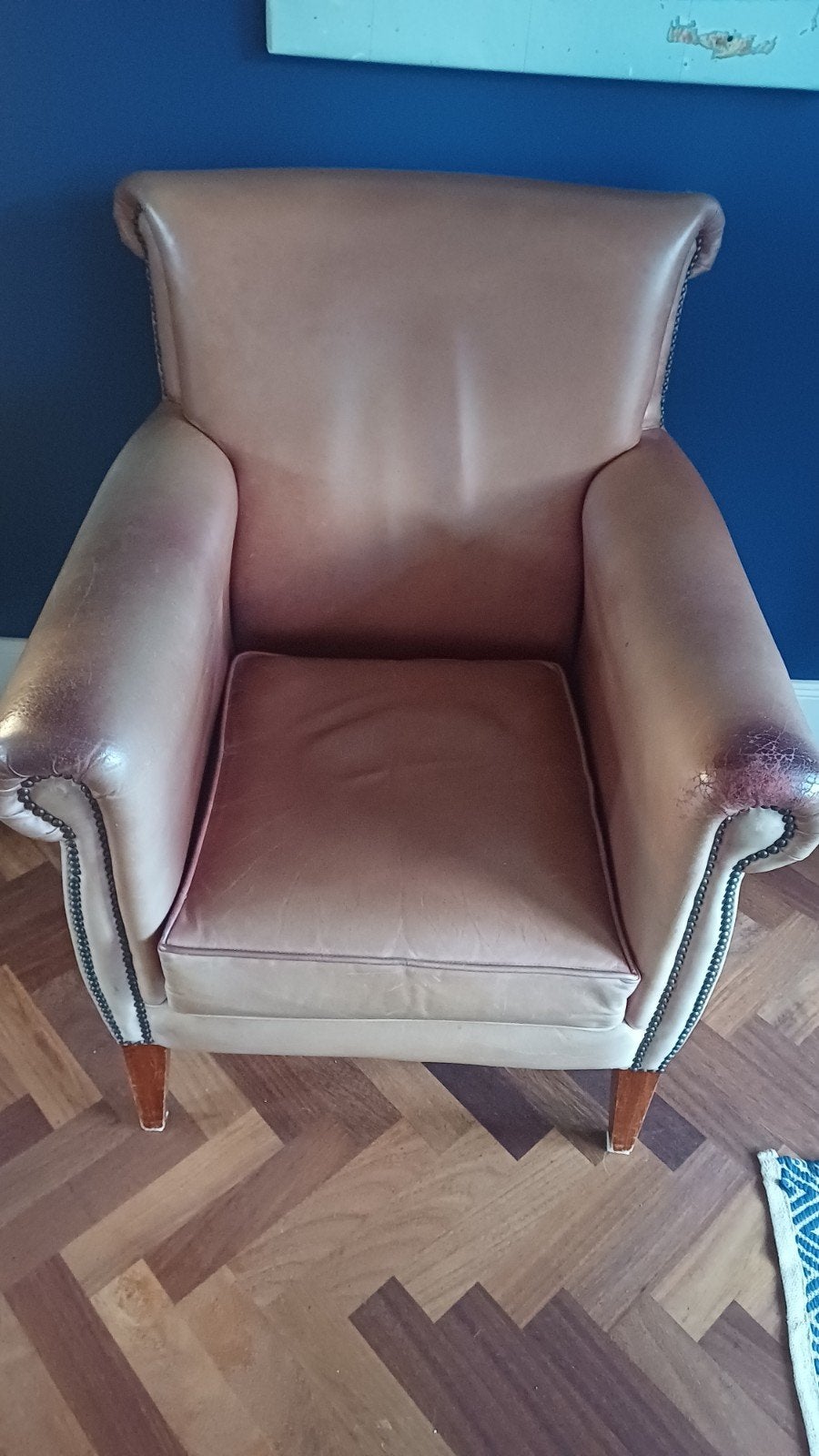 Chesterfield fauteuil - Handgemaakt in Engeland, Gebruikt, Chesterfield, Klassiek, Vintage, Ophalen of Verzenden, 75 tot 100 cm