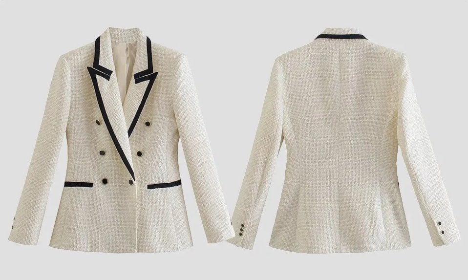 Wit geruit dames colbert vrouwen blazer jasje netjes casual, Maat 38/40 (M), Verzenden, Wit, Nieuw