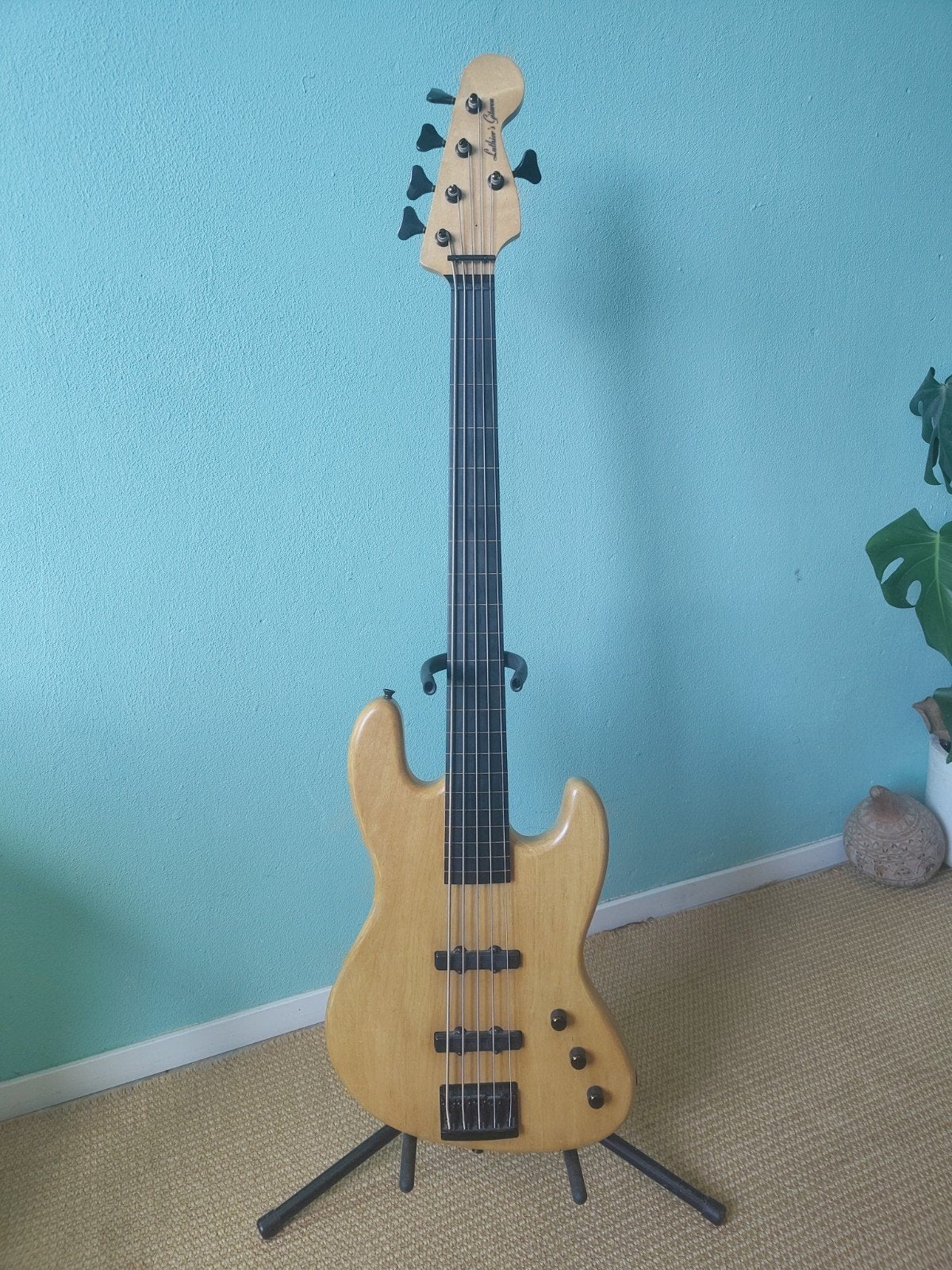 Fretloze vijsnarige jazz bass, Ophalen, Gebruikt, Elektrisch, 5-snarig