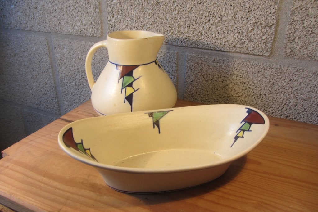 Kannetje + schaaltje (plateel) van Goedewaagen, Gouda, Antiek en Kunst, Ophalen of Verzenden
