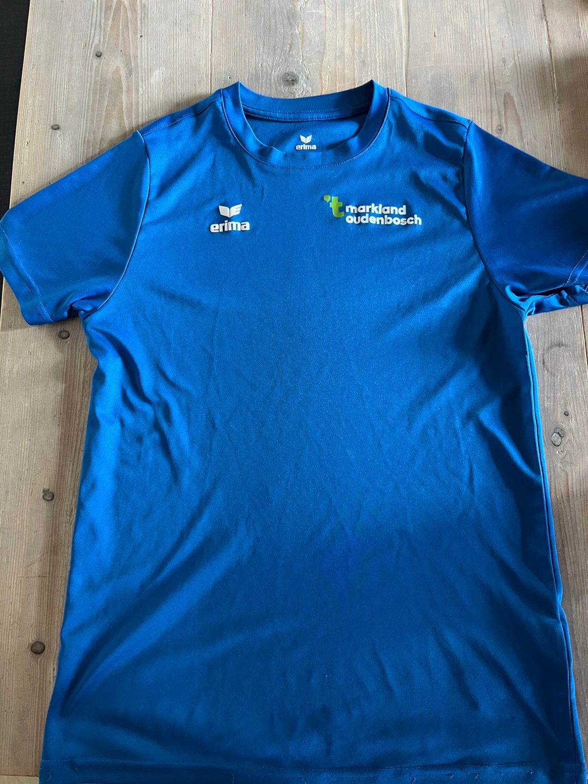 2 gym shirts van het Markland college Oudenbosch, Kleding | Heren, Ophalen of Verzenden, Zo goed als nieuw, Blauw